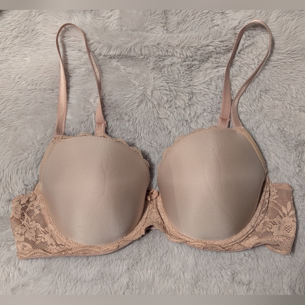 Nude Lace Trim T-Shirt Bra - Women Intimates & Sleepwear